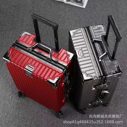 Q3 New large-capacity aluminum frame trolley case for students with universal wheels